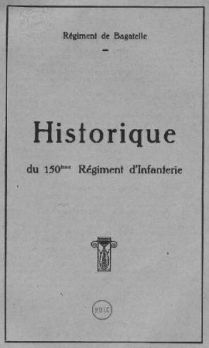 Historique 150 infanterie - Couverture