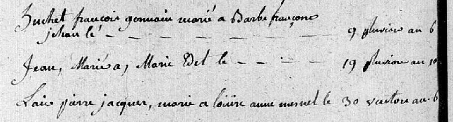 Mariage Jean CUCU - TD