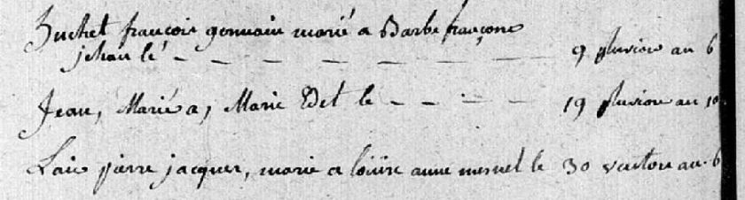 Mariage Jean CUCU - TD